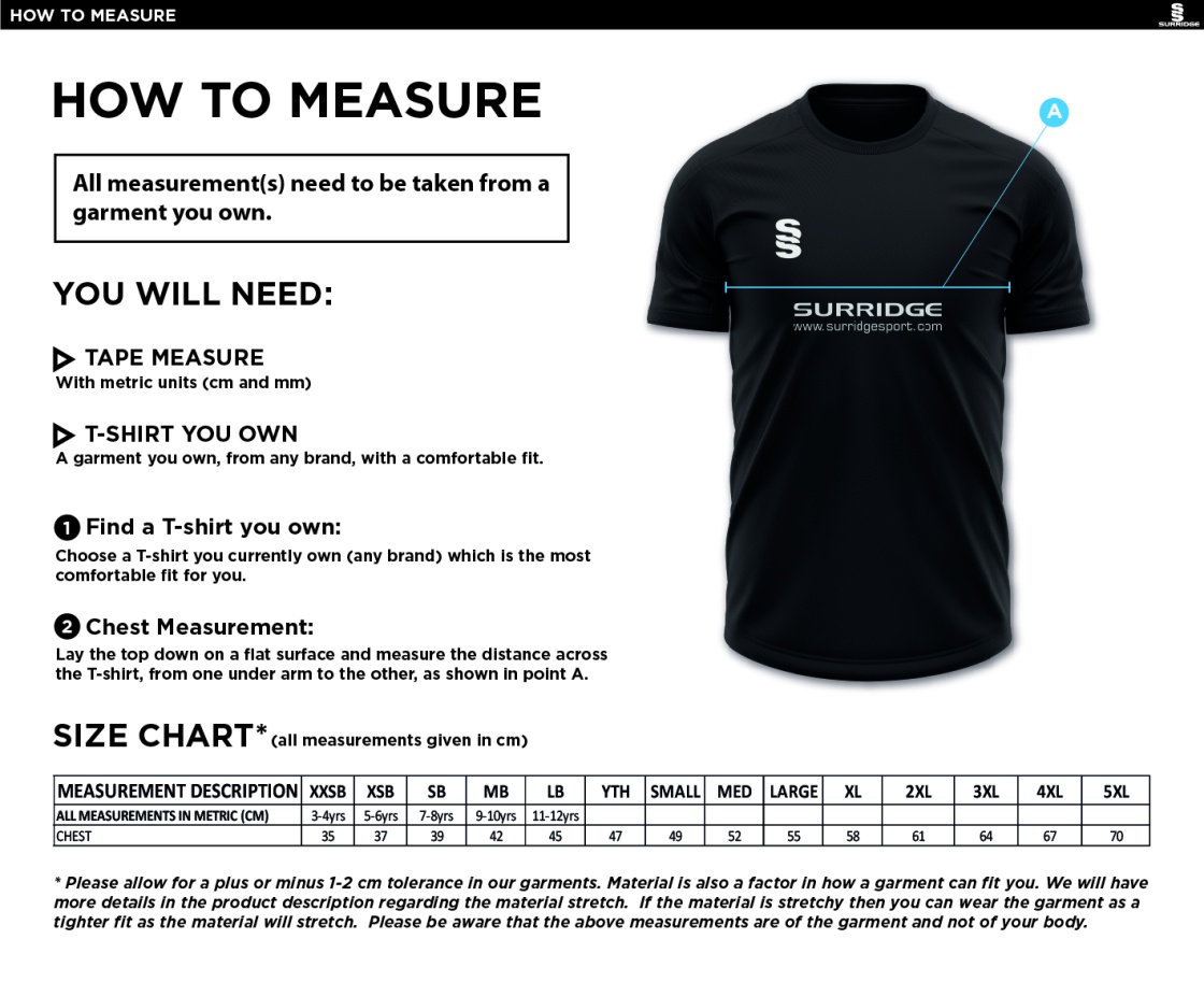 Birkenhead St Mary's - Dual Solid Colour Polo - Size Guide